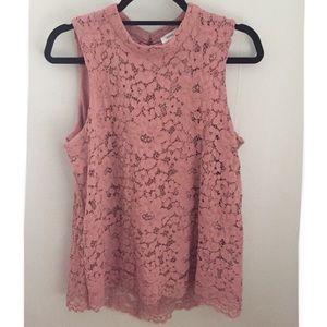 Rose + Olive Blush Pink Lace Top